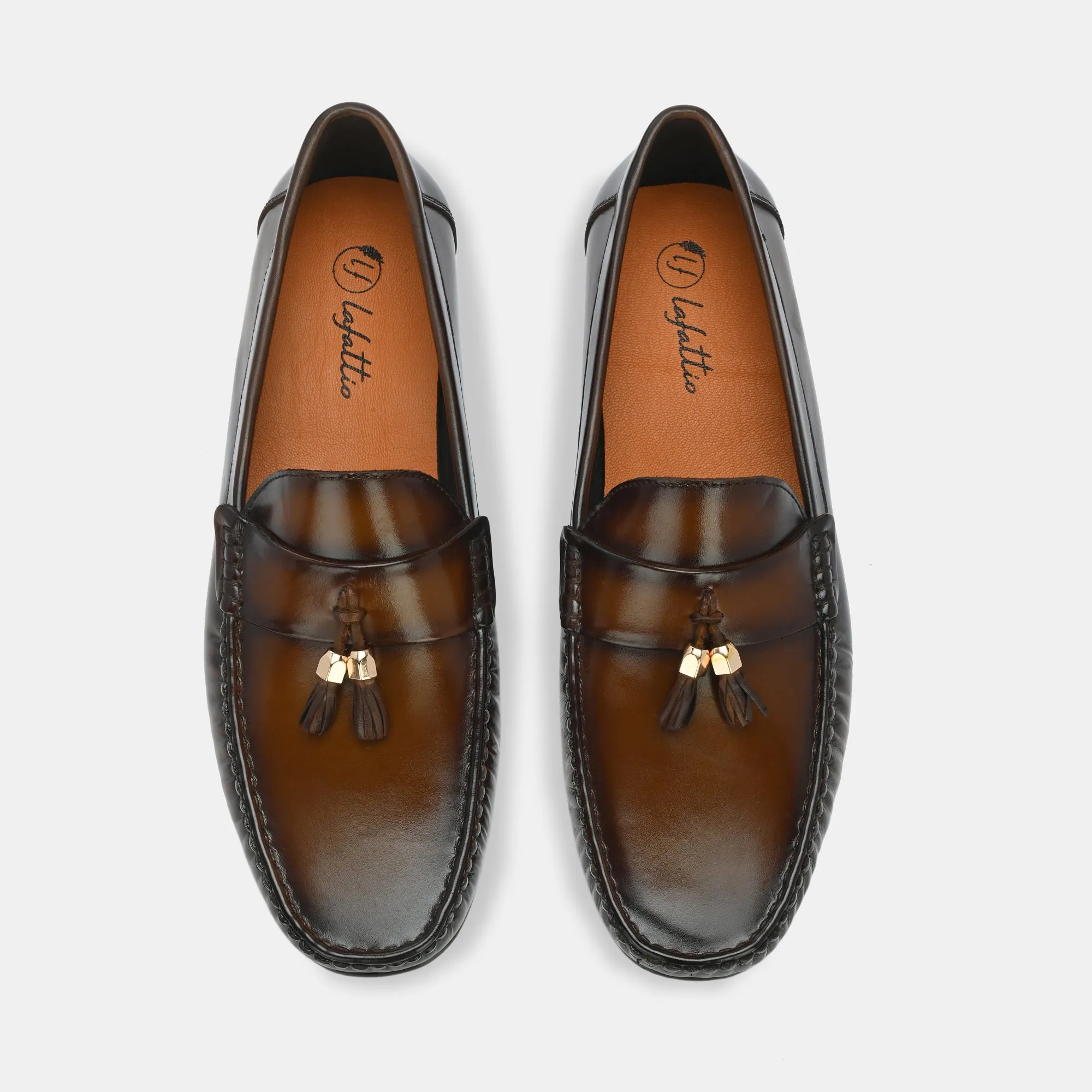 Tan Tassel Loafers By Lafattio