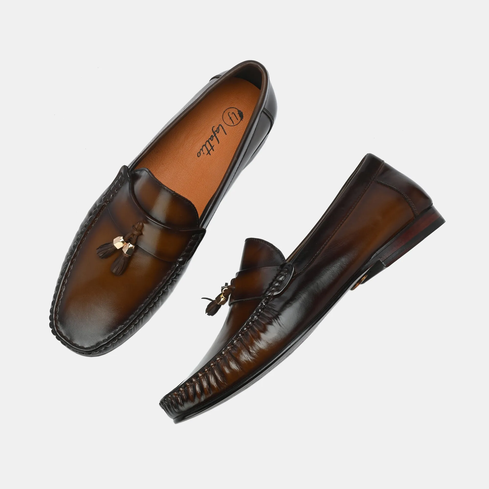 Tan Tassel Loafers By Lafattio