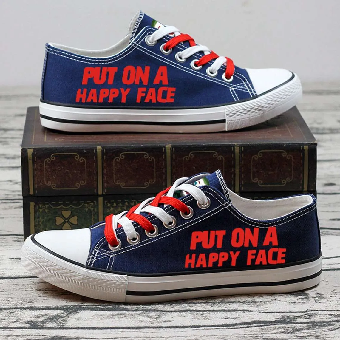 The Joker Put On A Happy Face Printed Sneakers Canvas Low Top Shoes