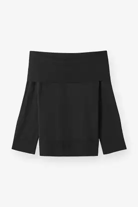 THE OFF SHOULDER TOP - BLACK