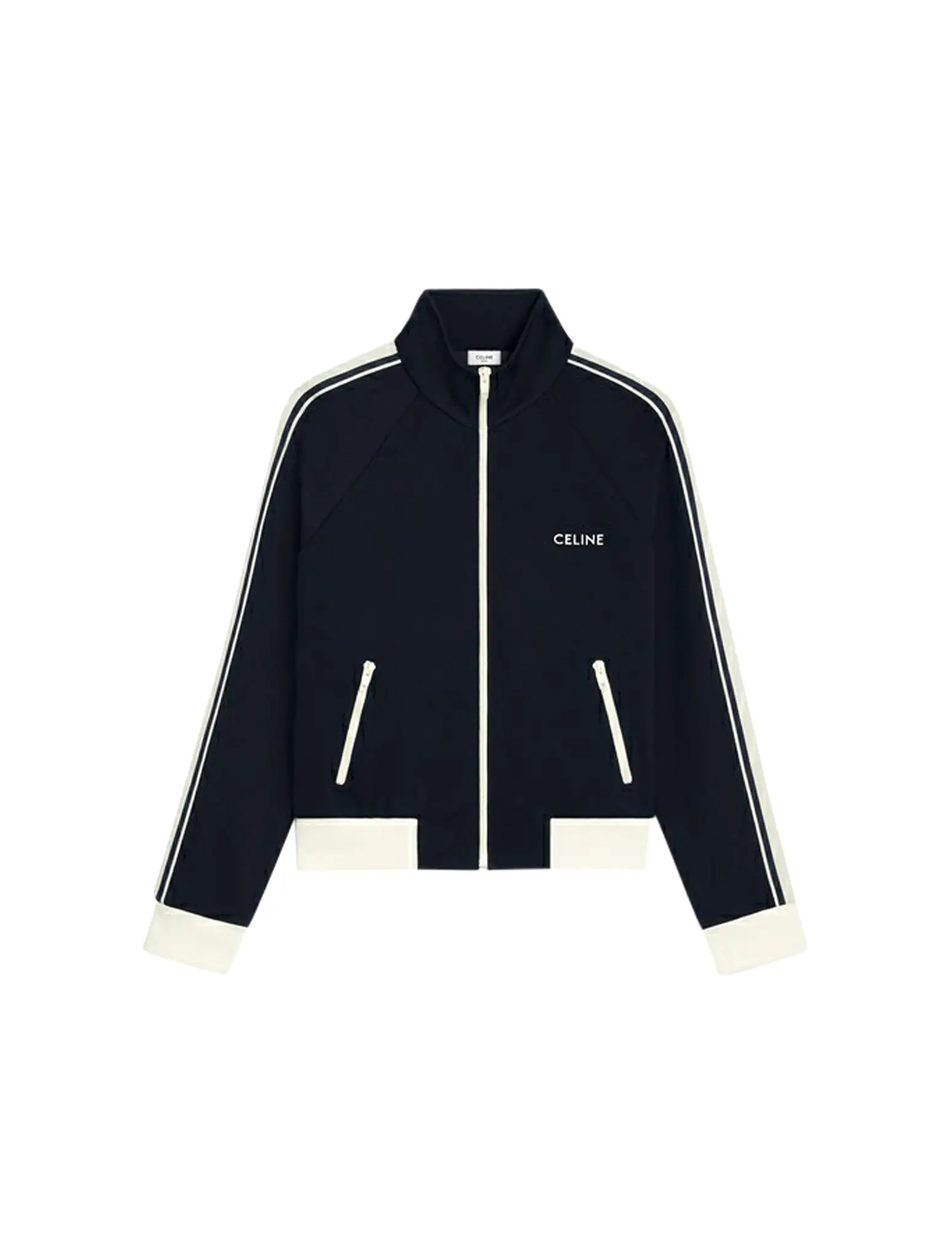 TRACK JACKET IN DOUBLE FACE JERSEY BLUE ANCRE / OFF WHITE