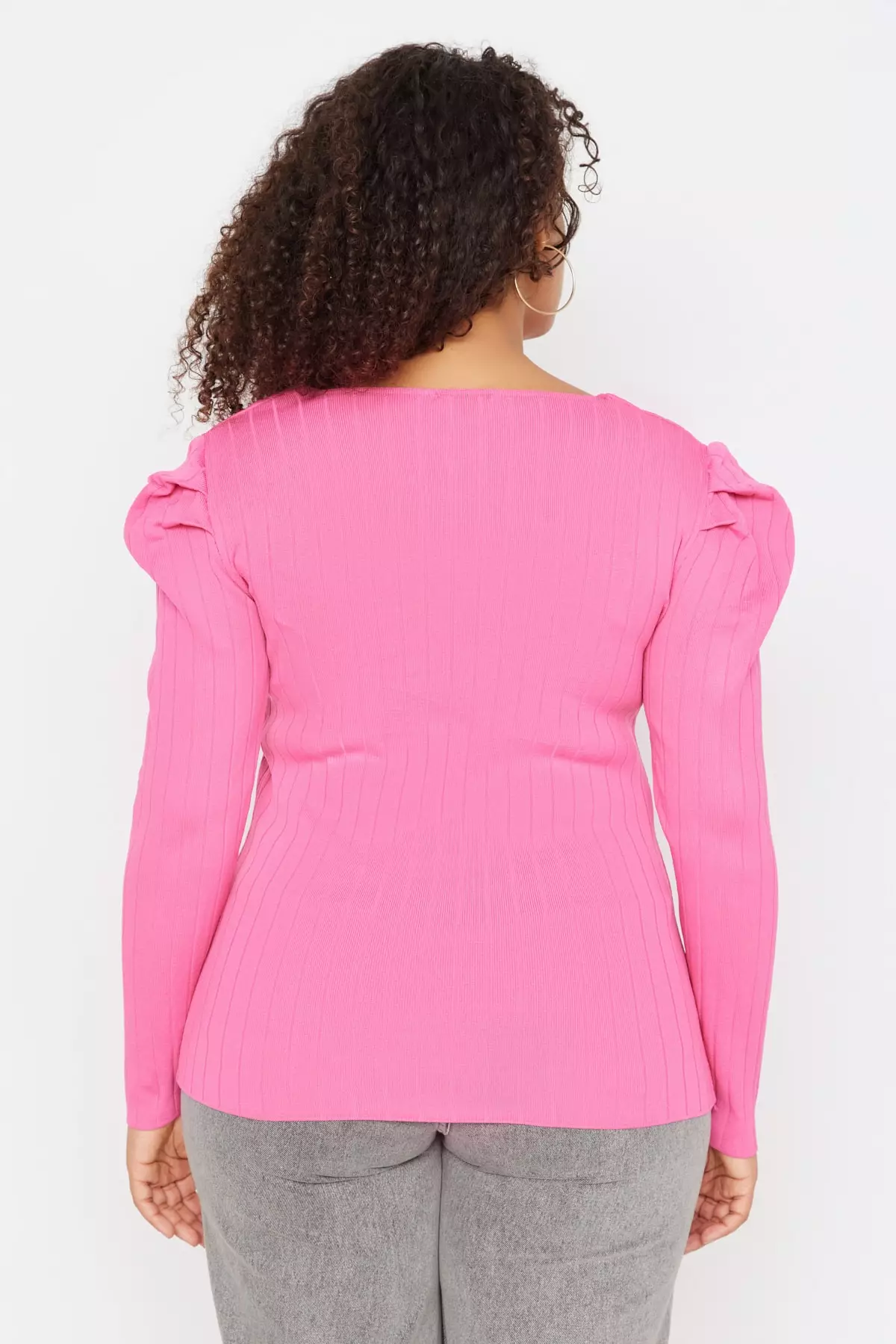 Trendyol Plus Size Ruched Sweater