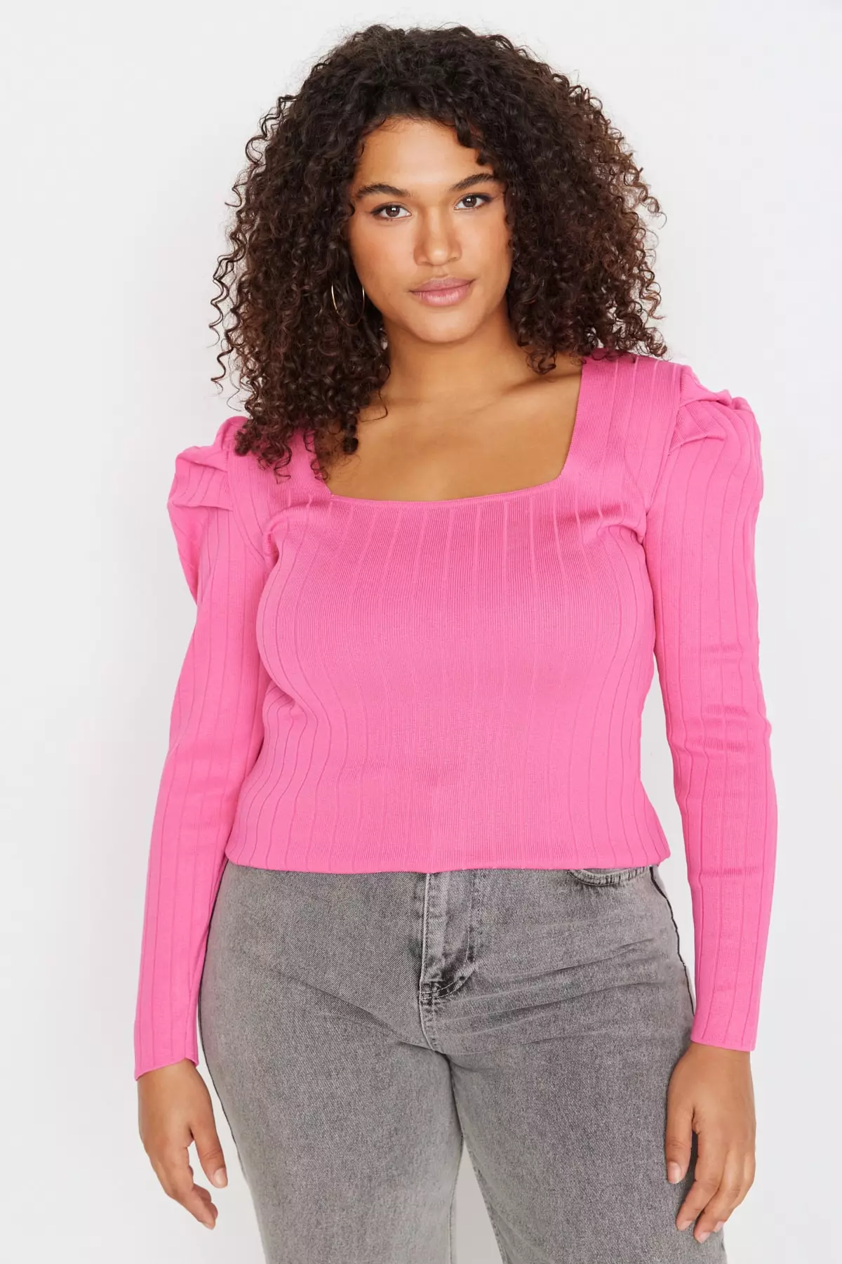 Trendyol Plus Size Ruched Sweater