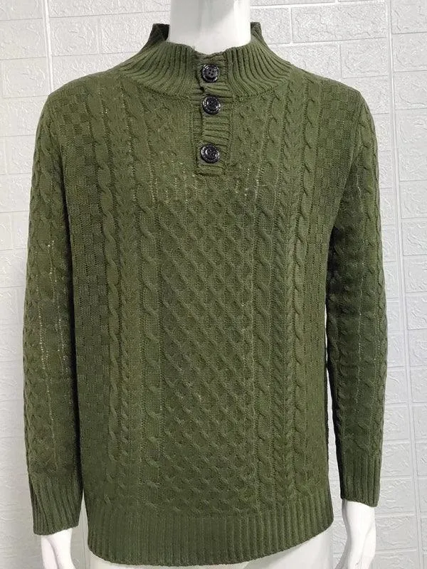 Turtle Collar Knitted Men Sweater