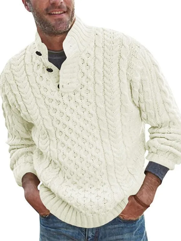 Turtle Collar Knitted Men Sweater