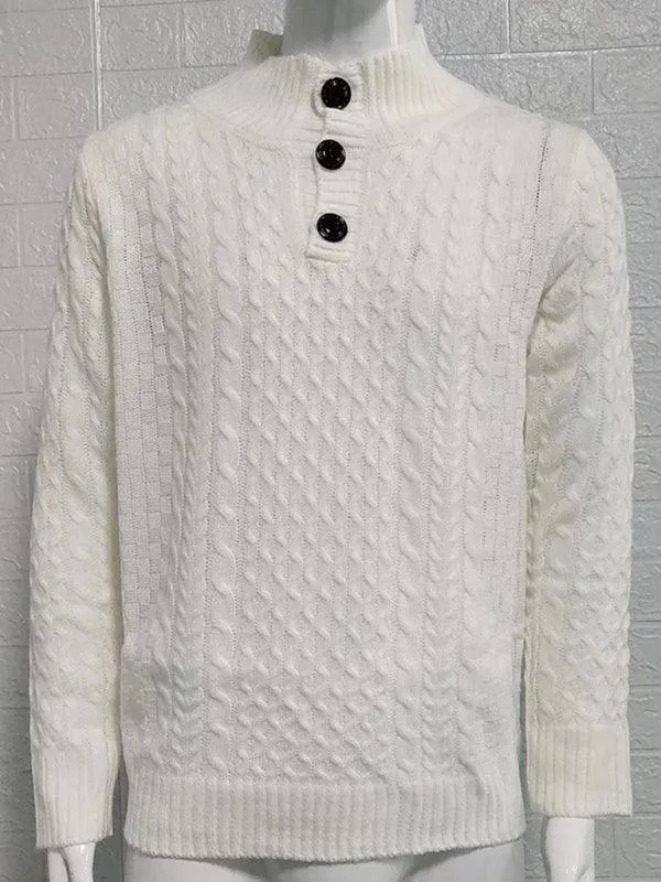 Turtle Collar Knitted Men Sweater