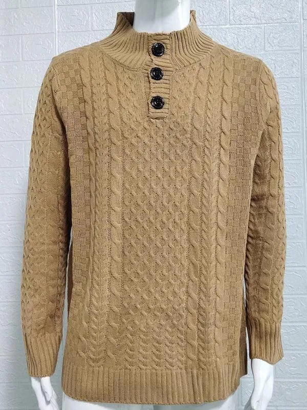 Turtle Collar Knitted Men Sweater