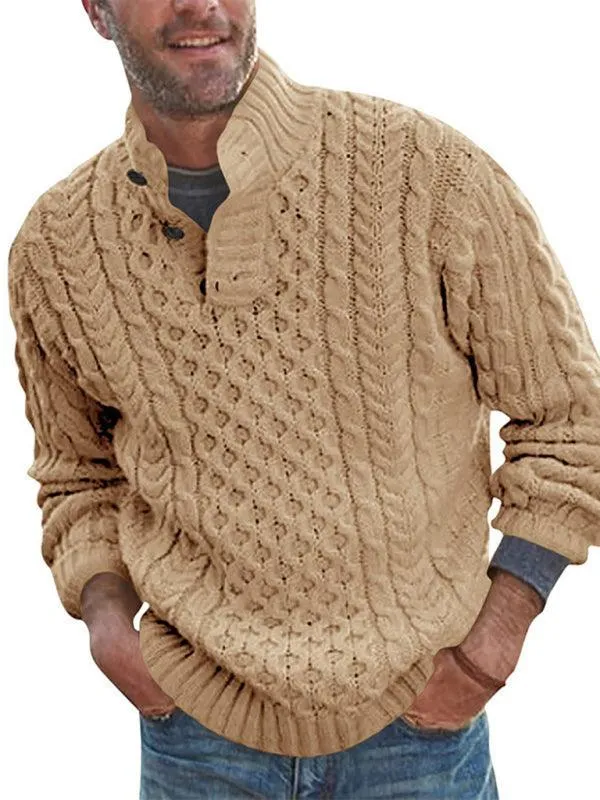 Turtle Collar Knitted Men Sweater