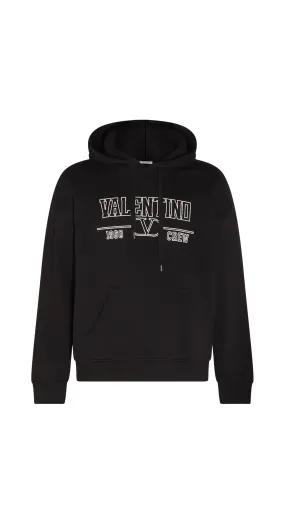 Vlogo Crew Hoodie - Black/White