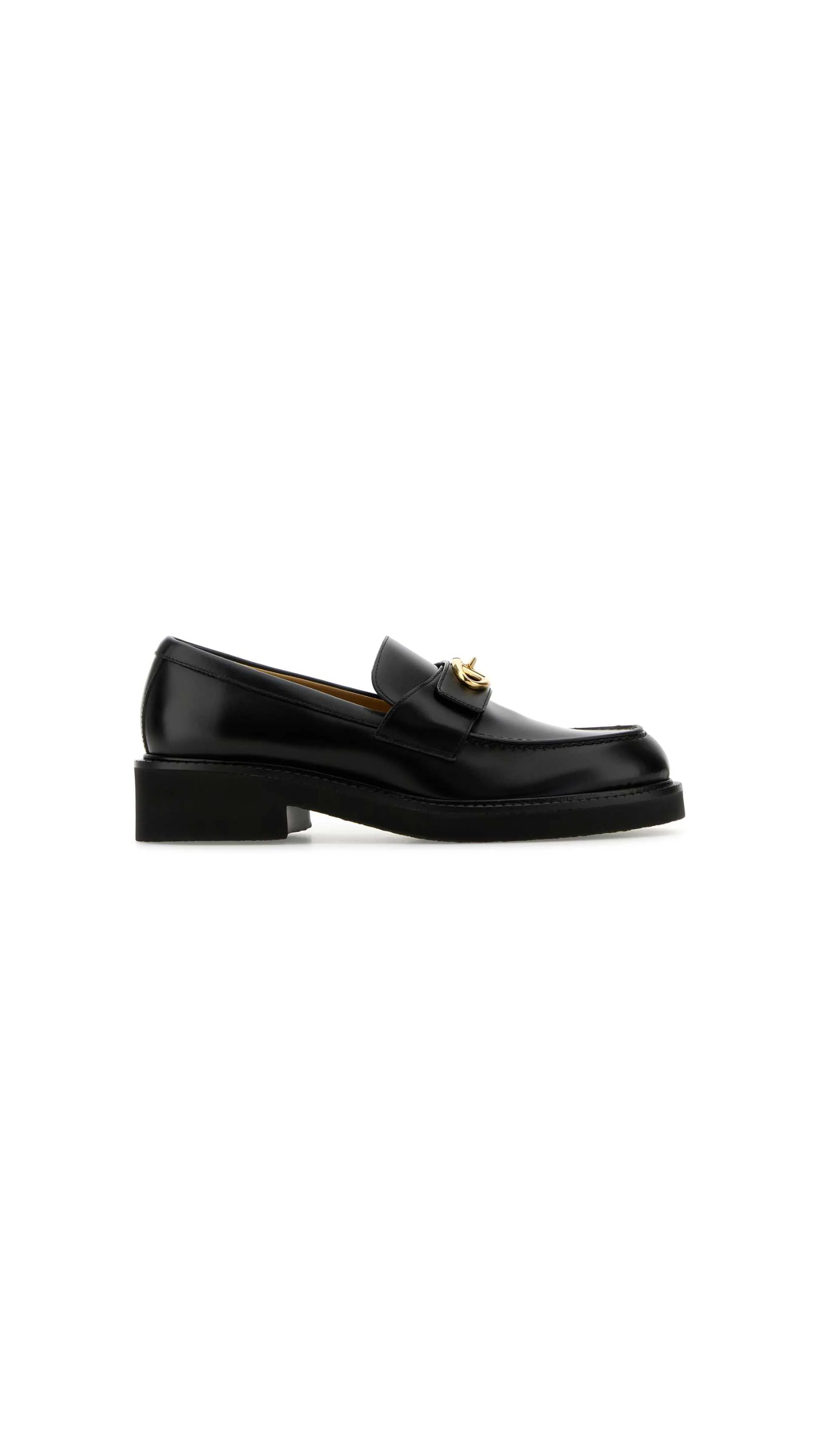 Vlogo Leather Loafers - Black