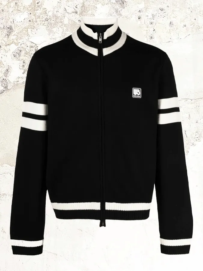 Wales Bonner high-neck knit texture track jacket