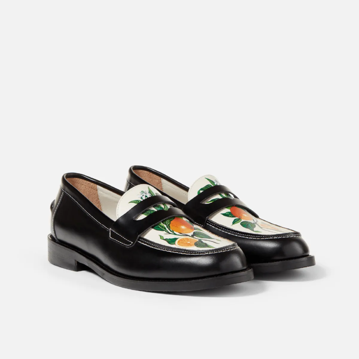 Wilde Hand-Painted Orange Penny Loafer - Women's