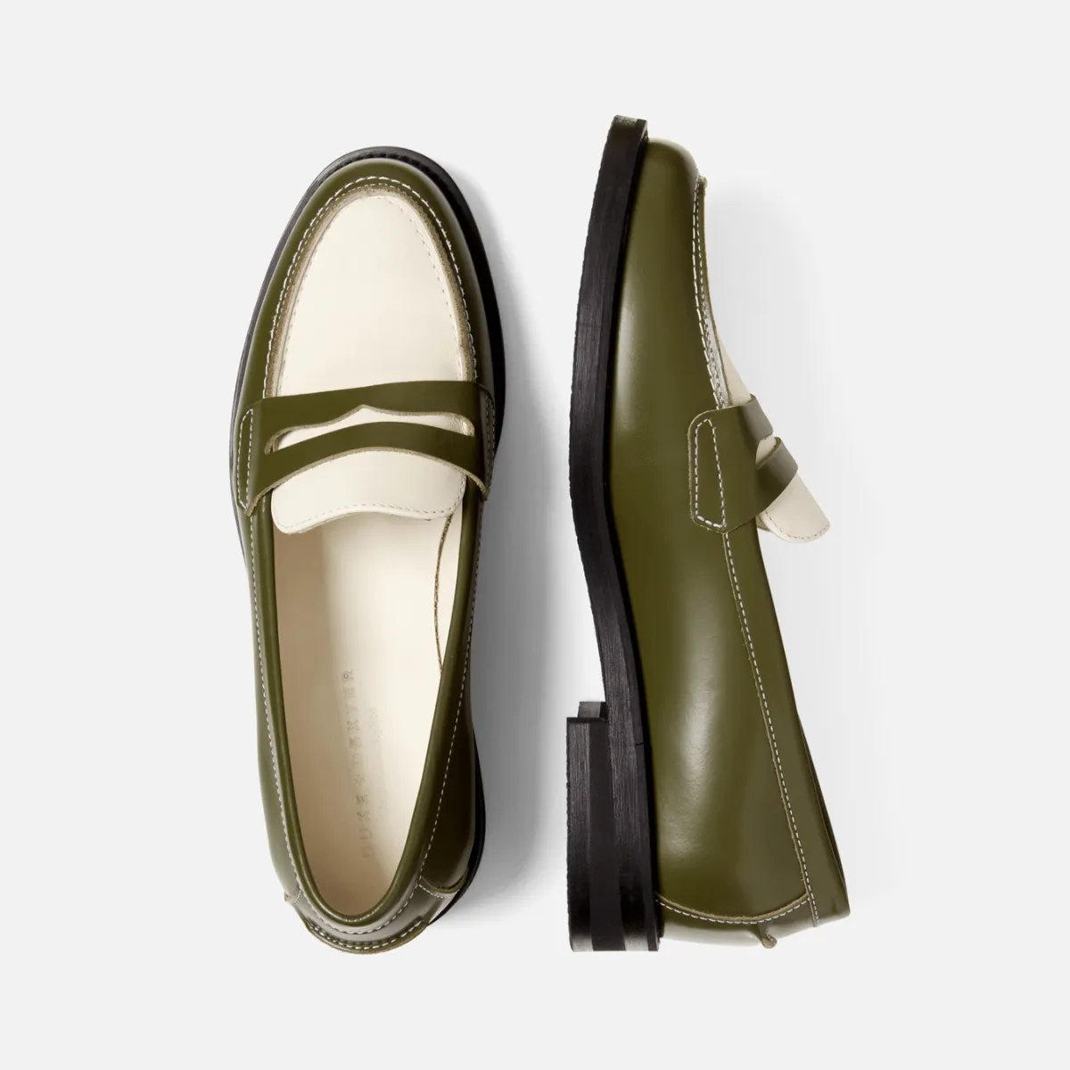 Wilde Olive + White Penny Loafer - Women's