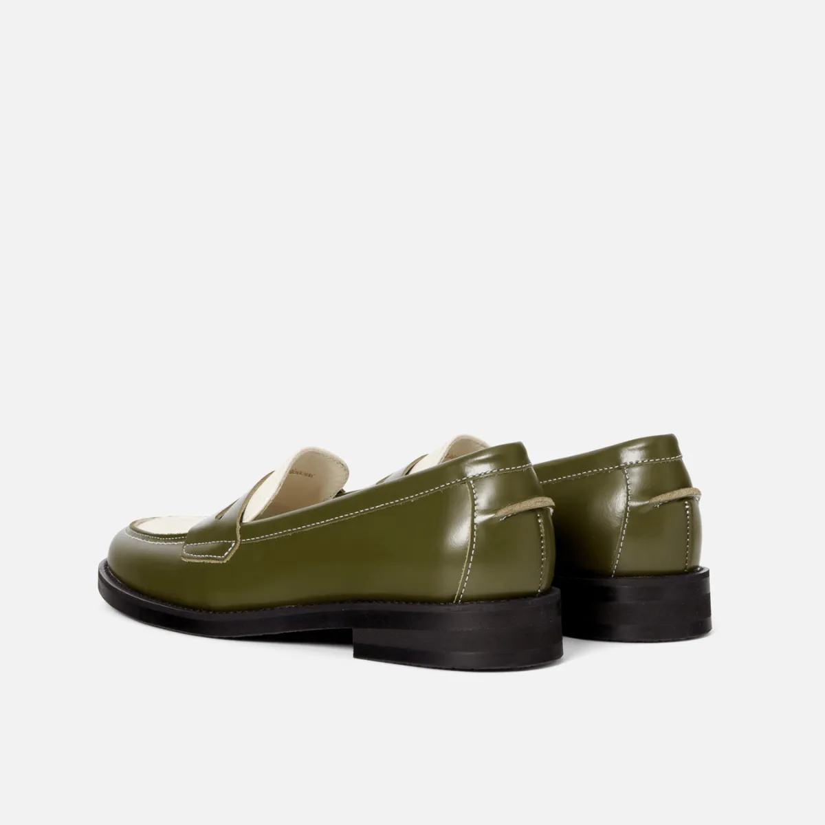 Wilde Olive + White Penny Loafer - Women's