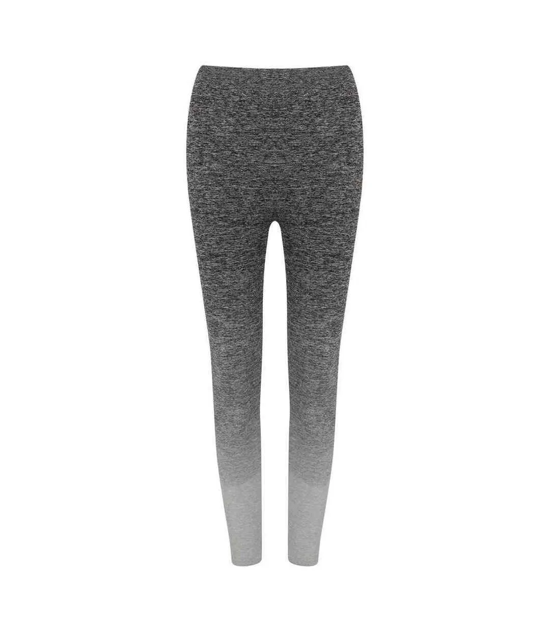 Womens/ladies fade seamless leggings dark grey/light grey marl Tombo