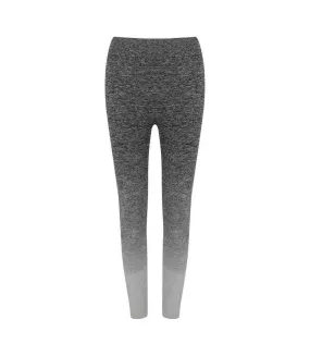 Womens/ladies fade seamless leggings dark grey/light grey marl Tombo