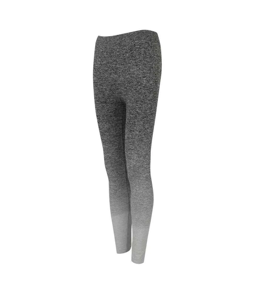 Womens/ladies fade seamless leggings dark grey/light grey marl Tombo