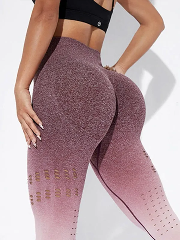 ZASUWA Female Ombre Fishnet Scrunch Bum Seamless Leggings