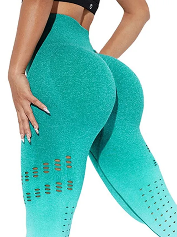 ZASUWA Female Ombre Fishnet Scrunch Bum Seamless Leggings