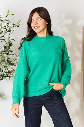 Zenana Round Neck Long Sleeve Sweater