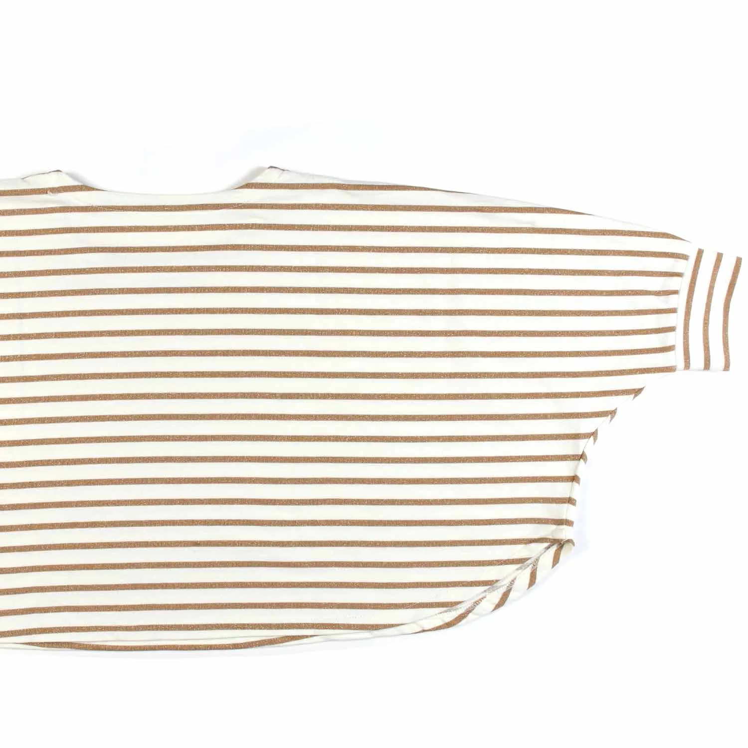 Zhoe & Tobiah Baby Top Cream And Gold Glitter Stripes