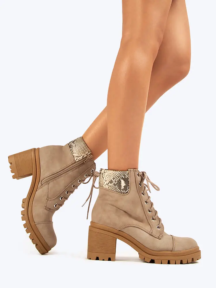 Zip-Up Chunky Heel Ankle Boots